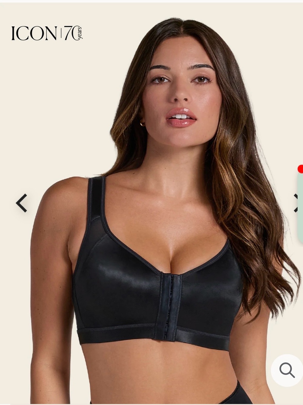Leonisa ICON Black Front-Close Unlined Wire Posture Corrector  Bra Size 34B